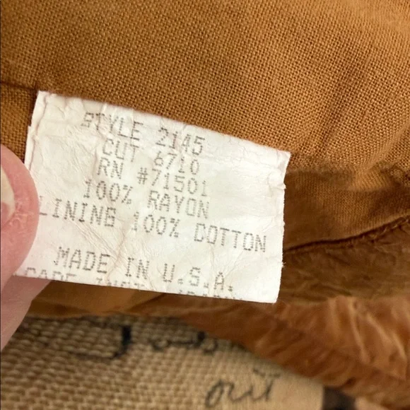 Vintage 90s Action Wear Brown Faux Suede Fringe Jacket Made in USA - Picture 3 of 8